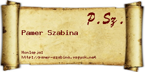 Pamer Szabina névjegykártya